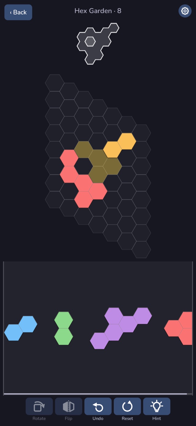 A hexagon-grid puzzle from the Hex Garden world